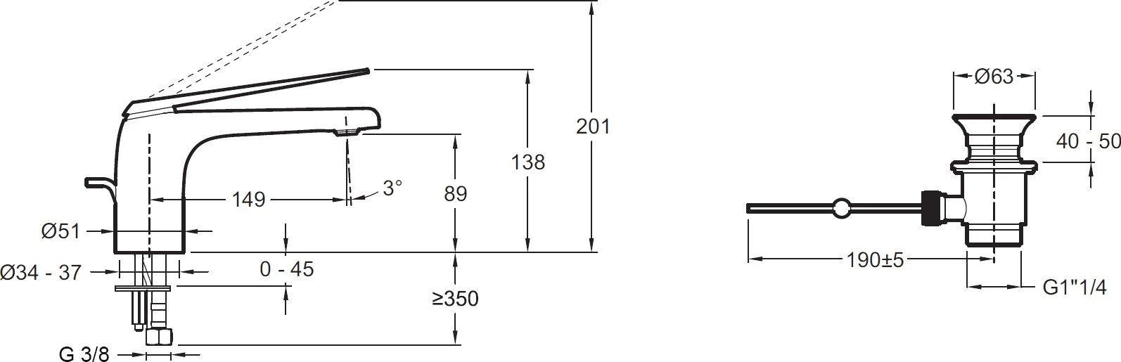 Смеситель раковины Jacob Delafon Avid E97345-СР - миниатюра 4