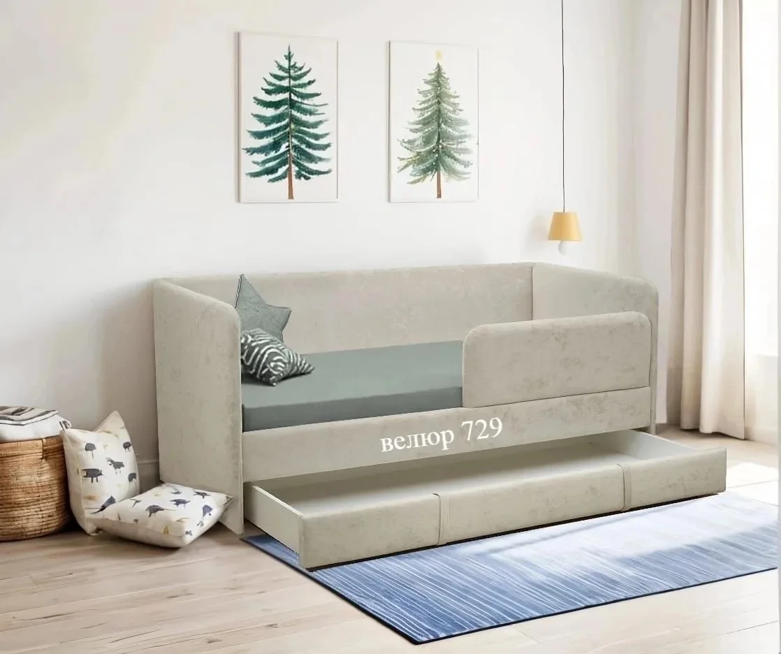 Детская кровать  мягкая с бортом 80×160 - миниатюра 2