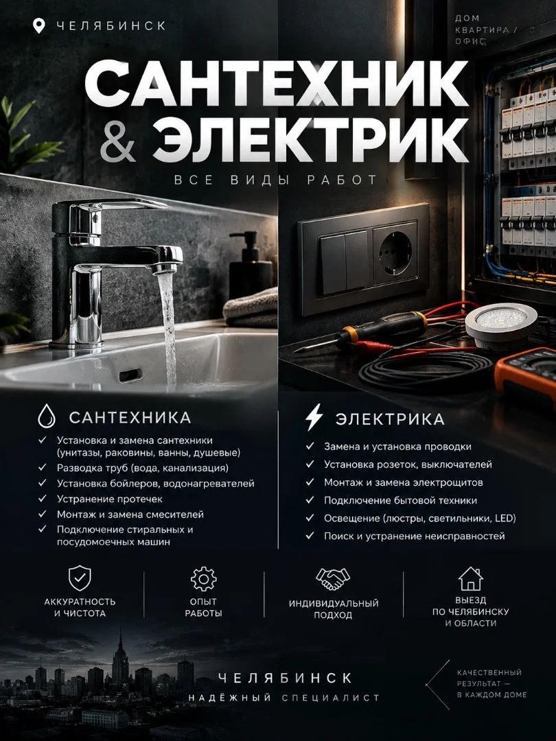 Сантехник и электрик | Ремонт и монтаж | Челябинск - миниатюра 2