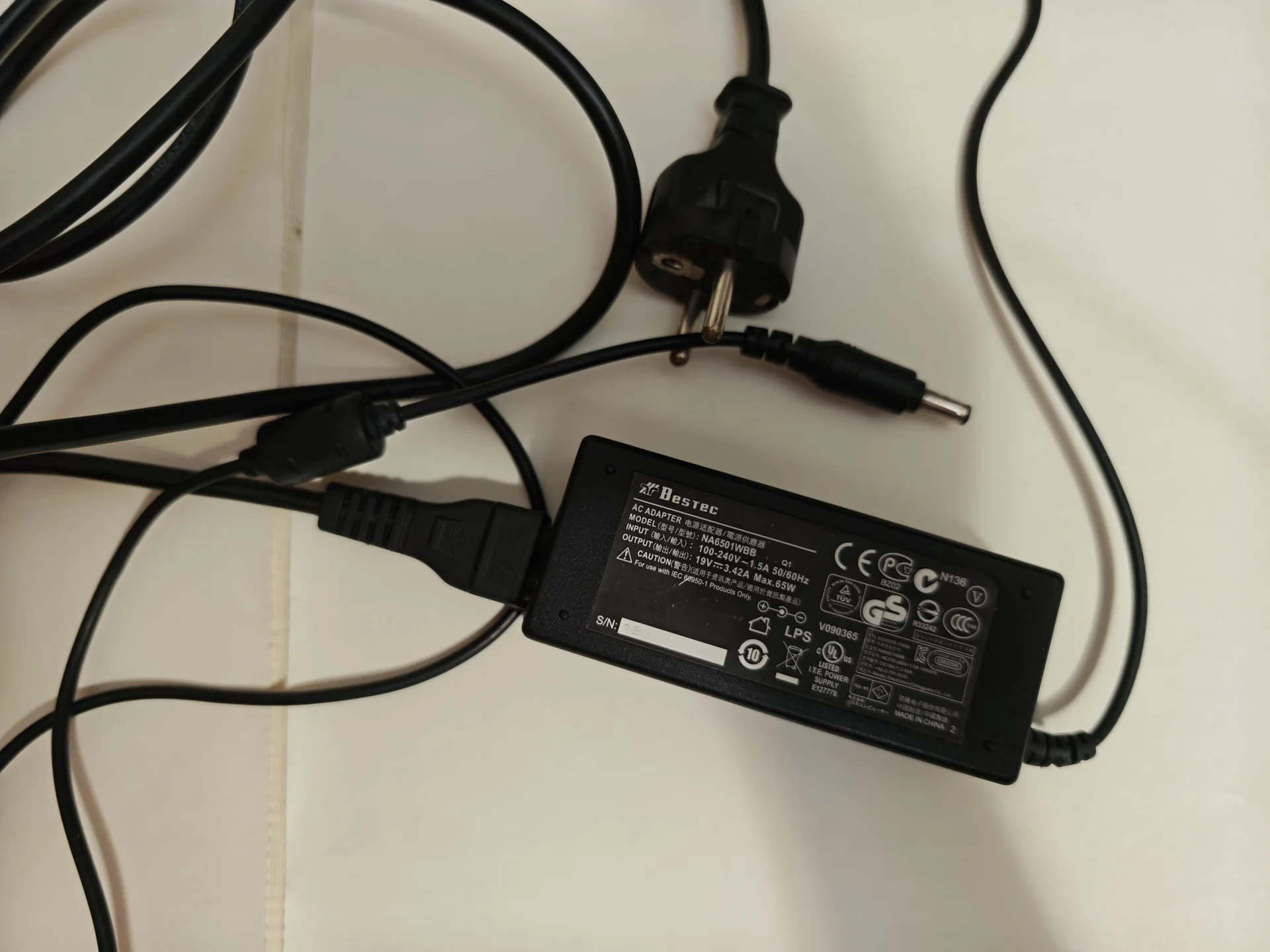 Блок питания для ноутбука 19V 3.42A (65W) - миниатюра 2
