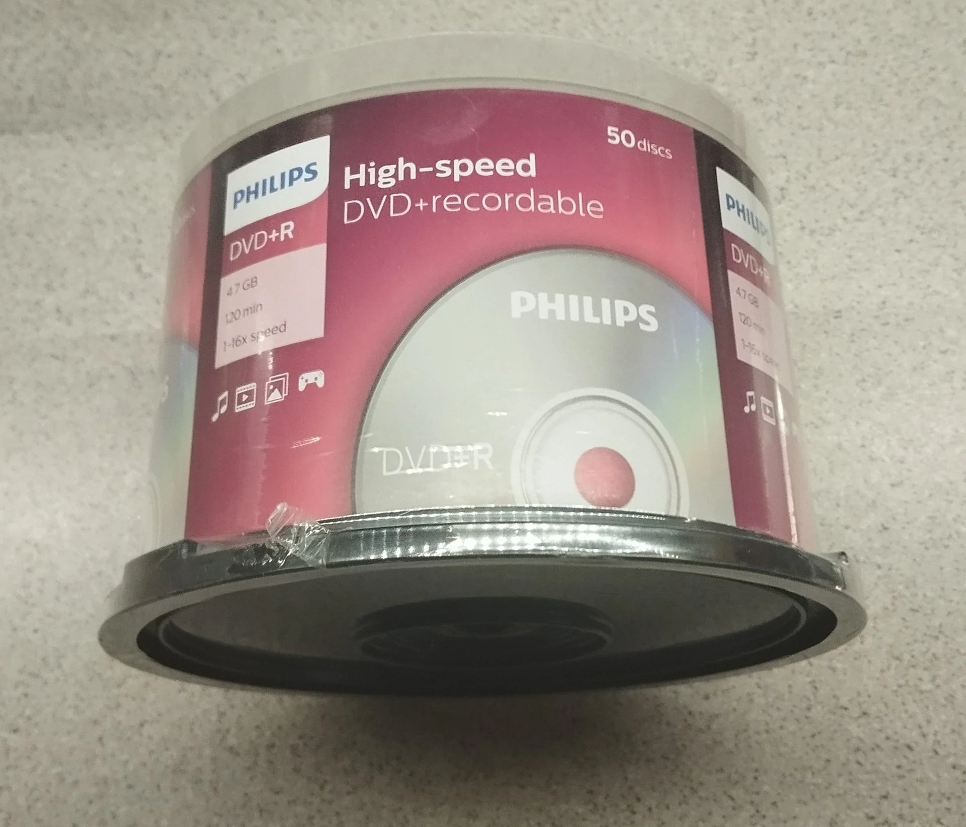 Диски DVD+R Philips 4.7Gb, 16x, 50шт. новые - изображение 1