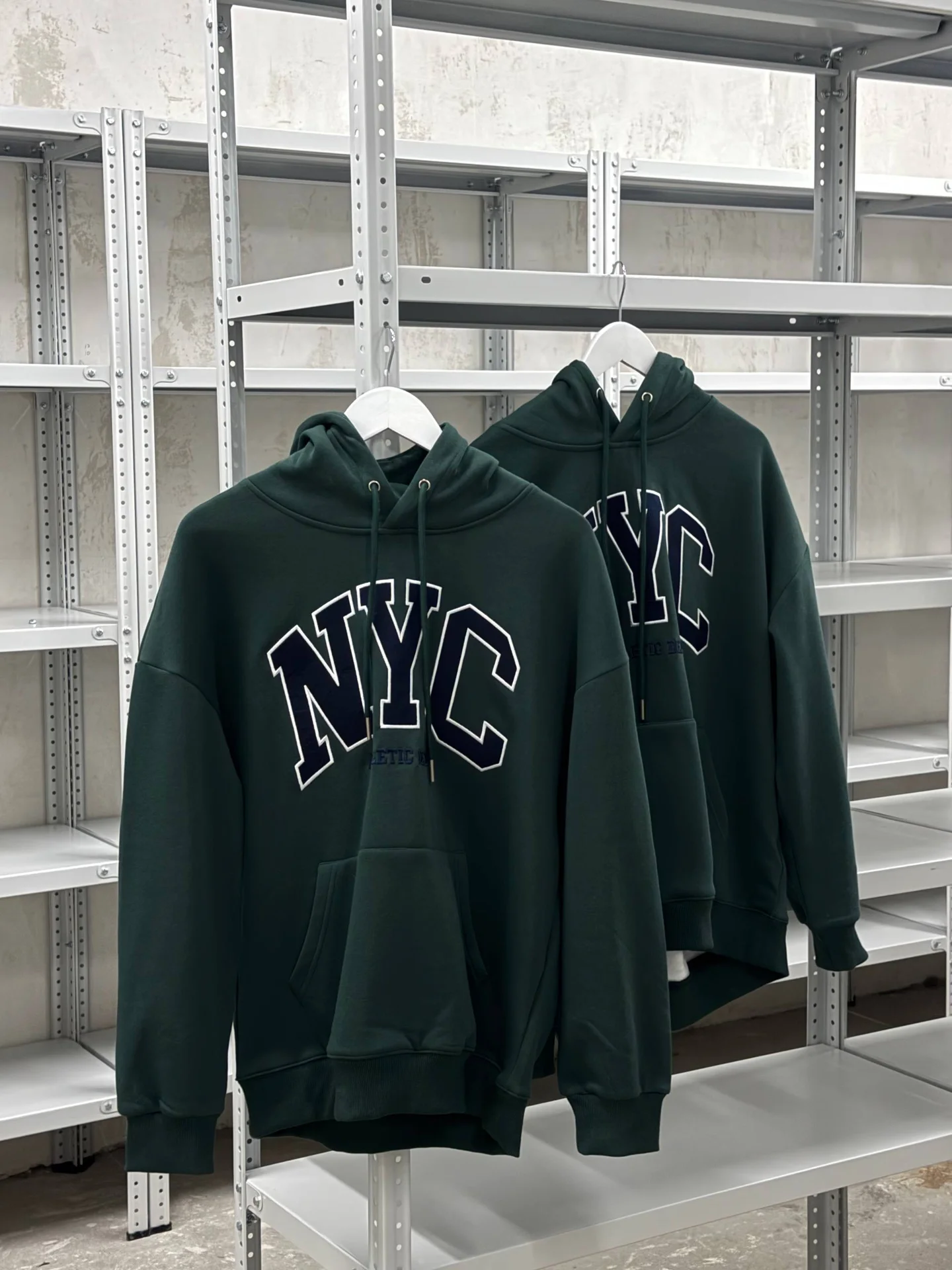 Толстовка NYC oversize темно-зеленая - миниатюра 4