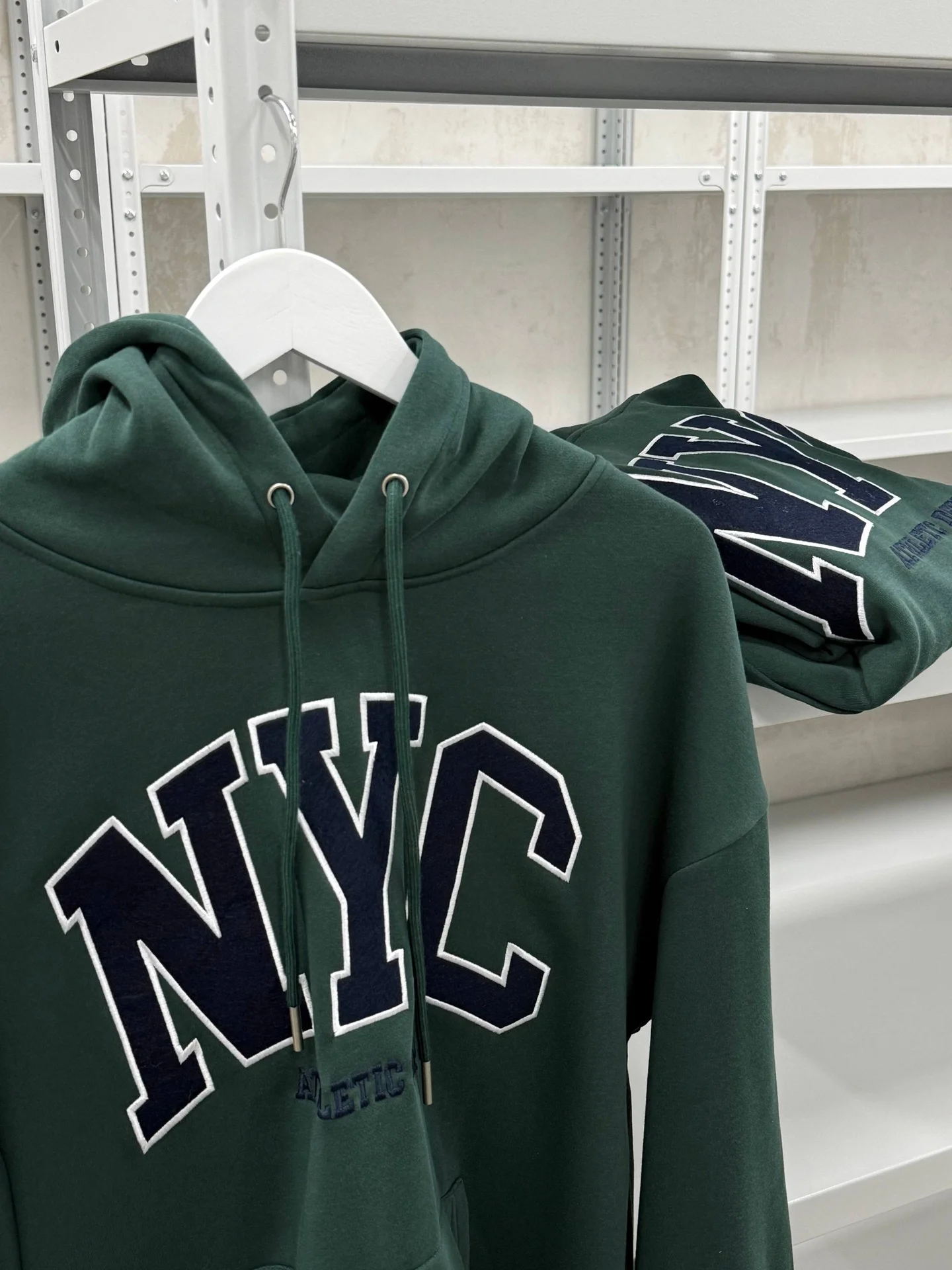 Толстовка NYC oversize темно-зеленая - миниатюра 5