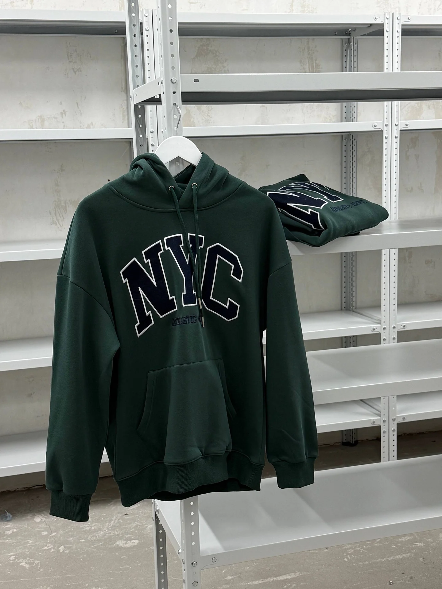 Толстовка NYC oversize темно-зеленая - миниатюра 6