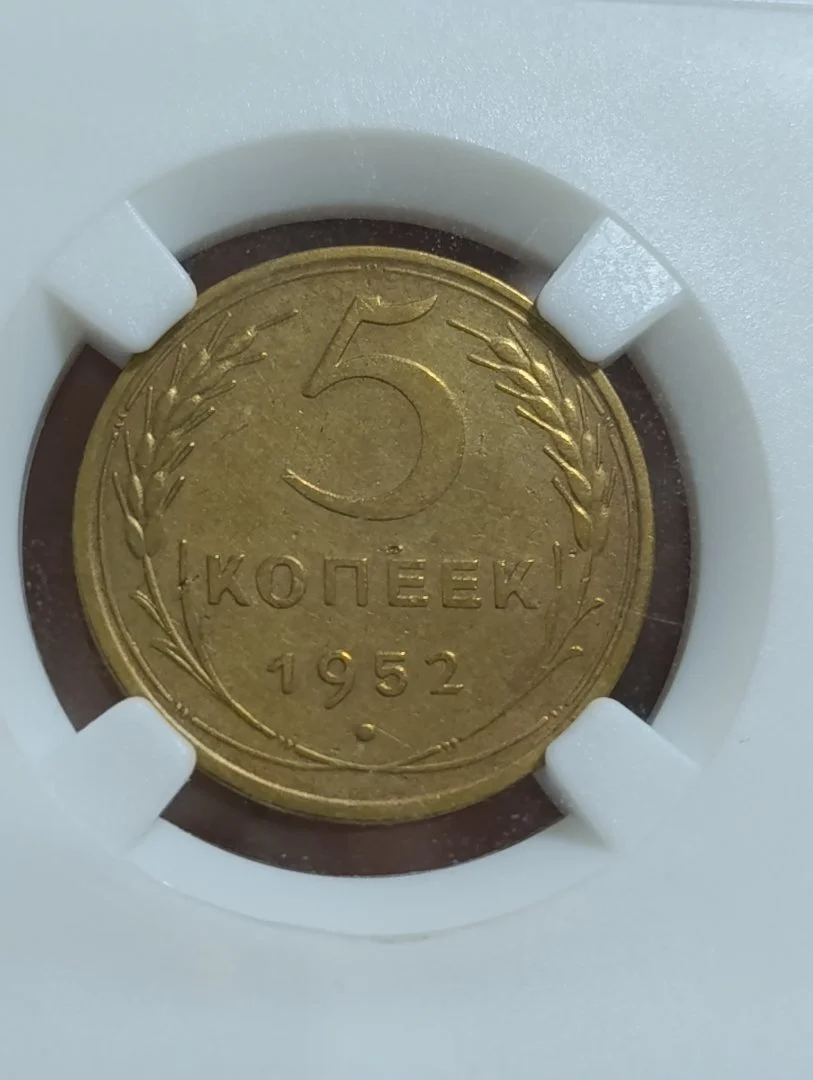 СССР. 5 копеек 1952 год. Слаб. XF 40. - миниатюра 3