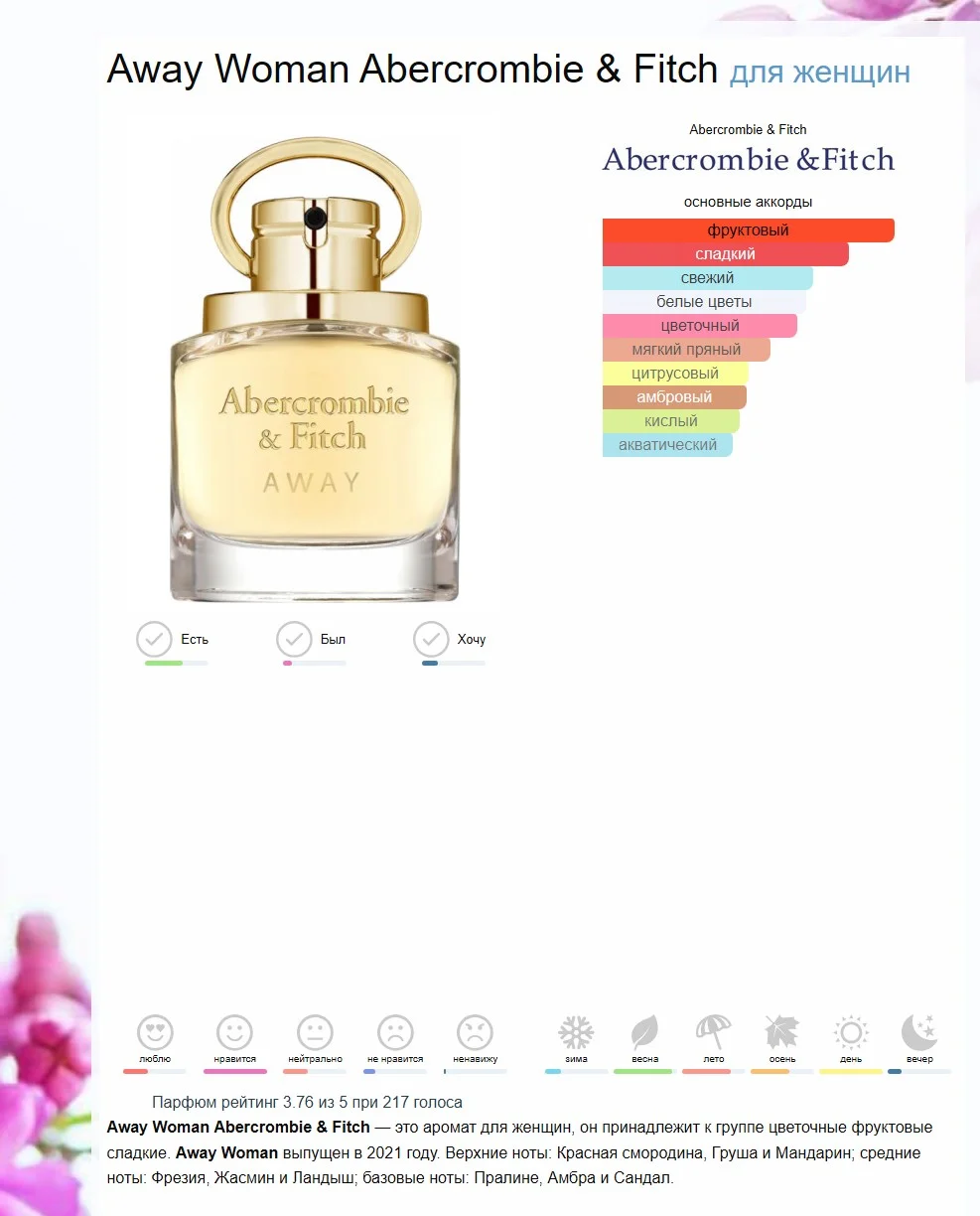 Abercrombie & Fitch Away Woman EDP. Оригинал - миниатюра 4