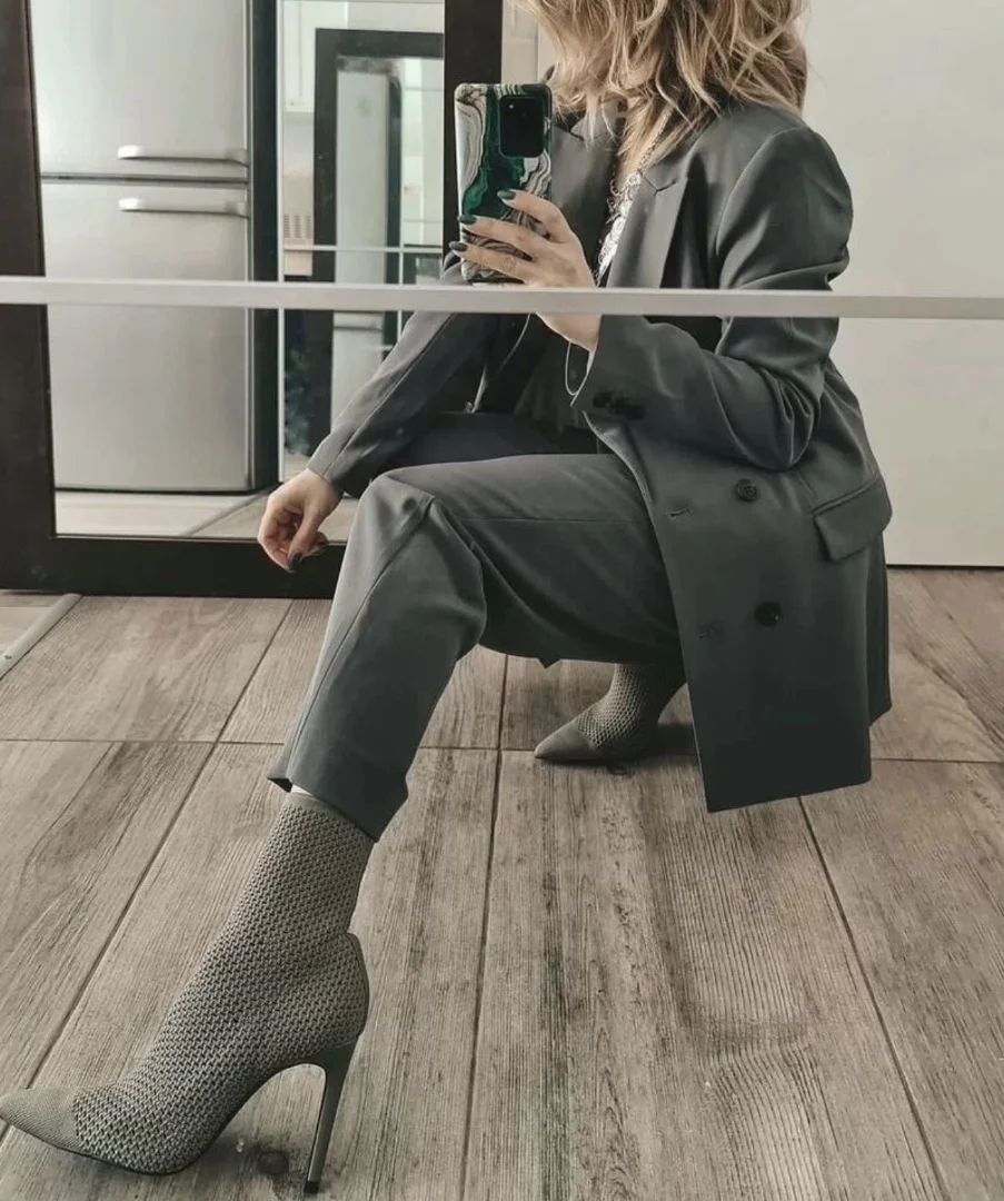 Zara ботильоны вязаные на шпильке 36 - изображение 1