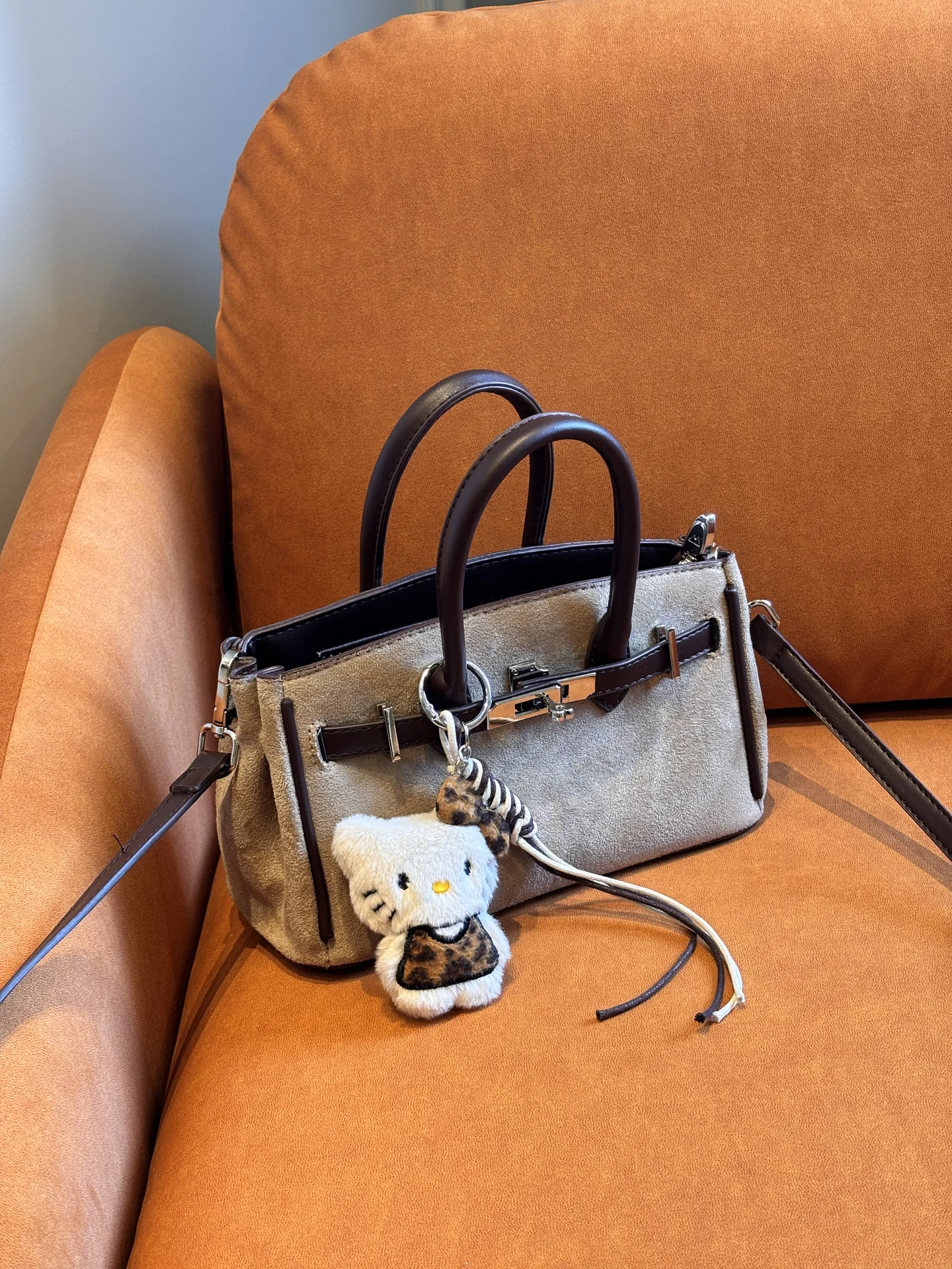 Сумка в стиле birkin коричневая кросс Боди - миниатюра 2