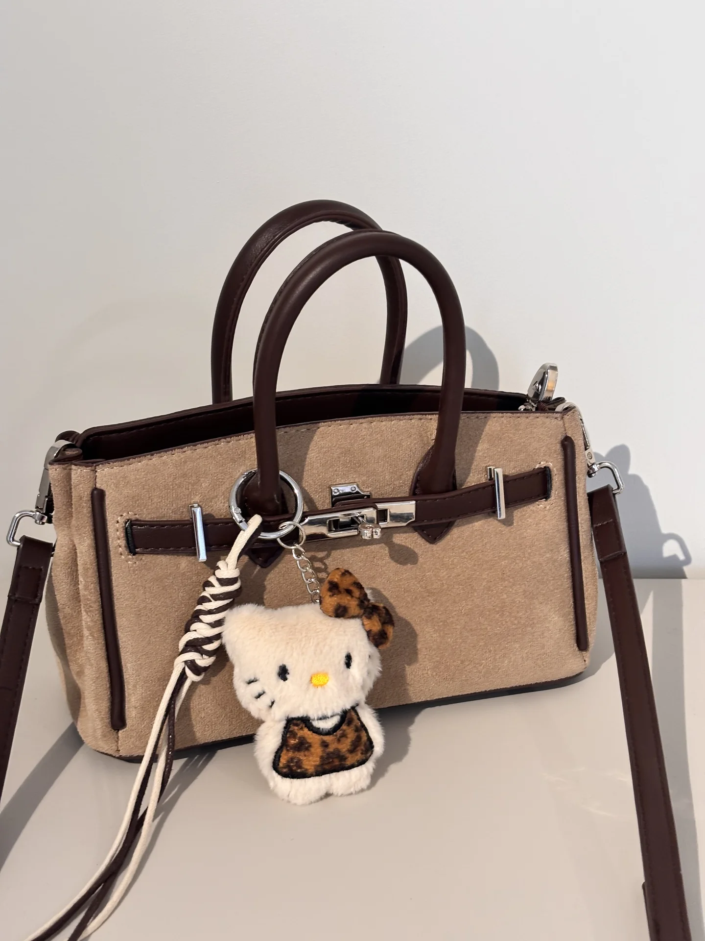 Сумка в стиле birkin коричневая кросс Боди - миниатюра 3