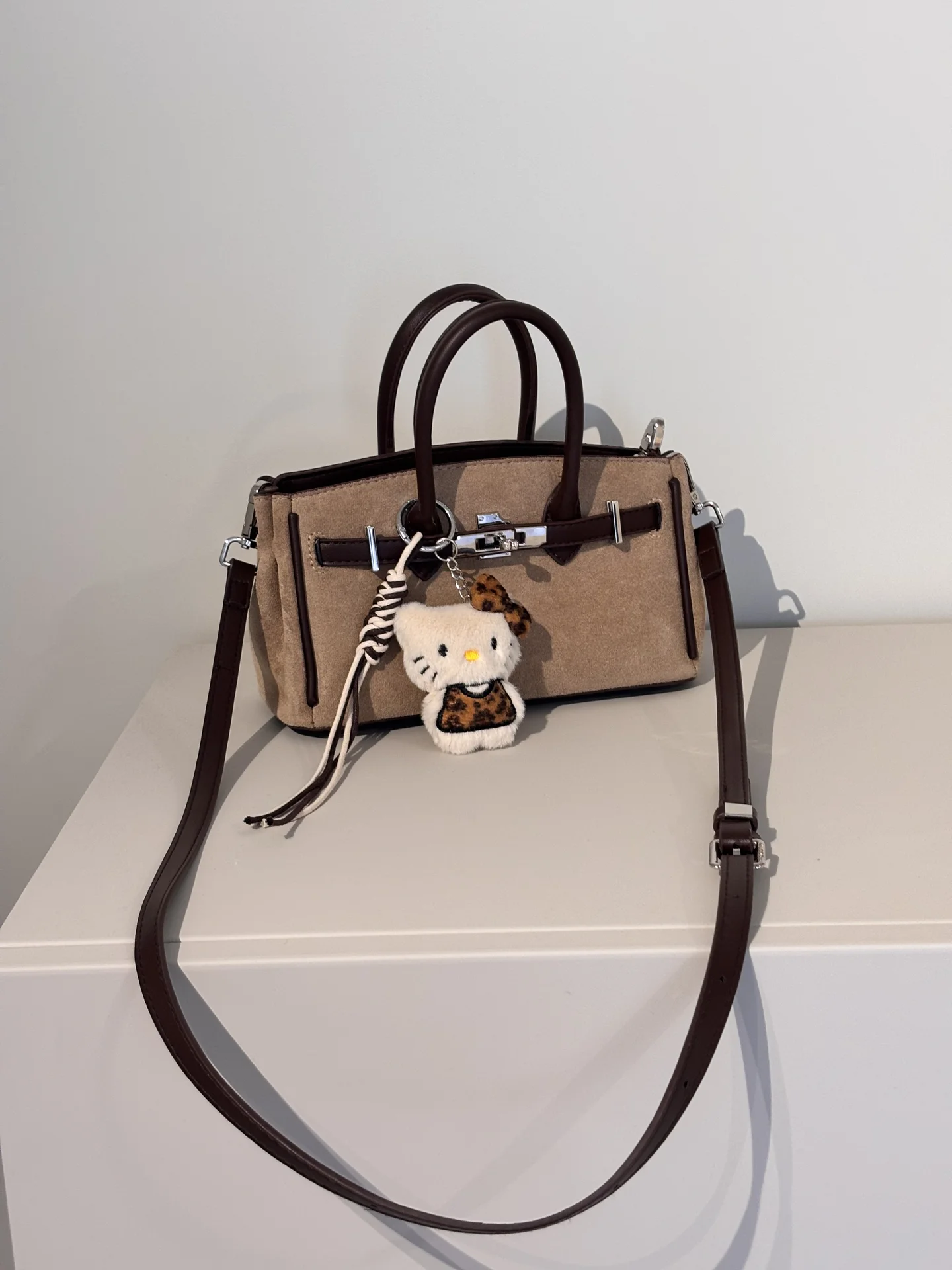 Сумка в стиле birkin коричневая кросс Боди - миниатюра 4