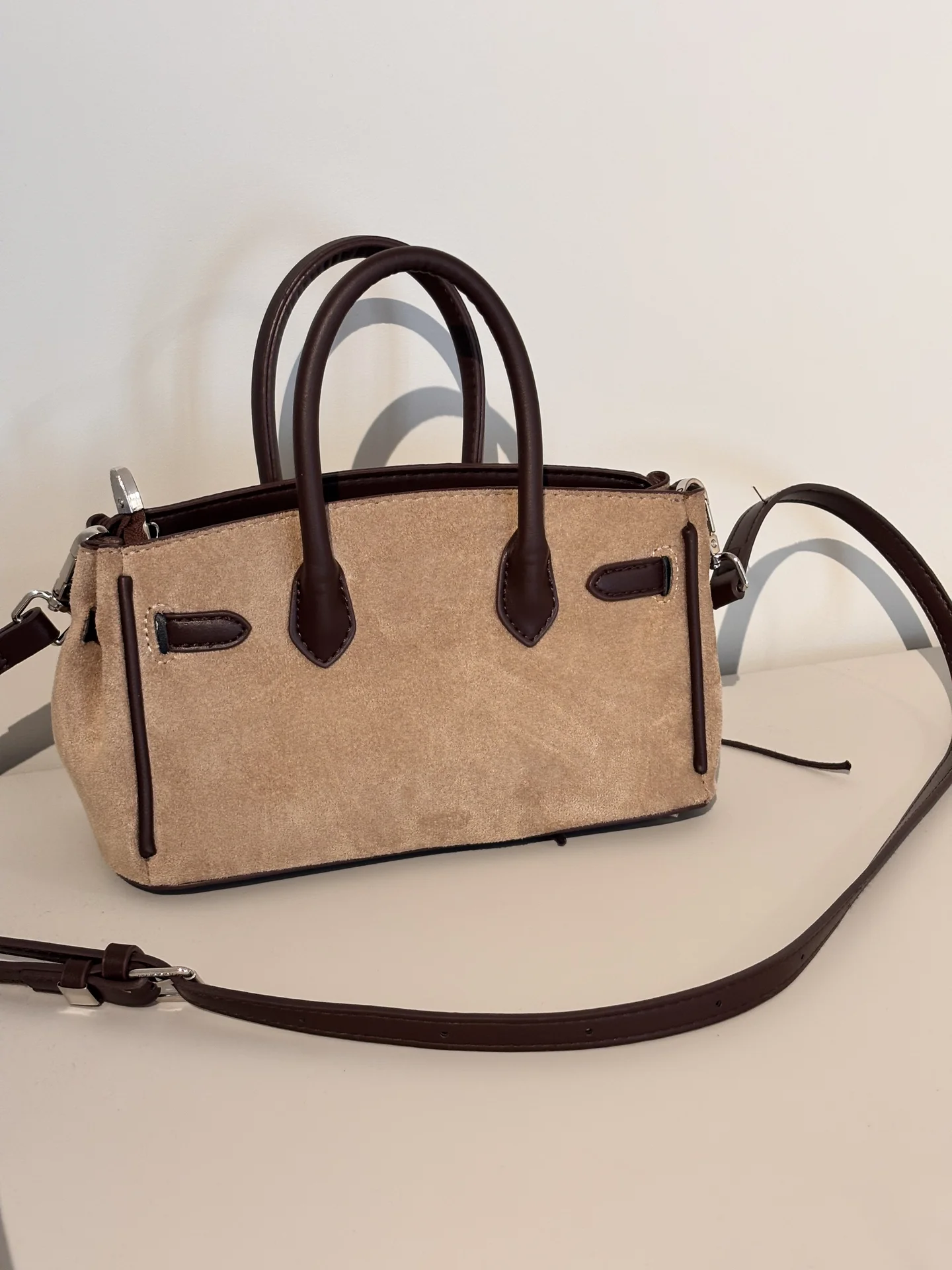 Сумка в стиле birkin коричневая кросс Боди - миниатюра 7