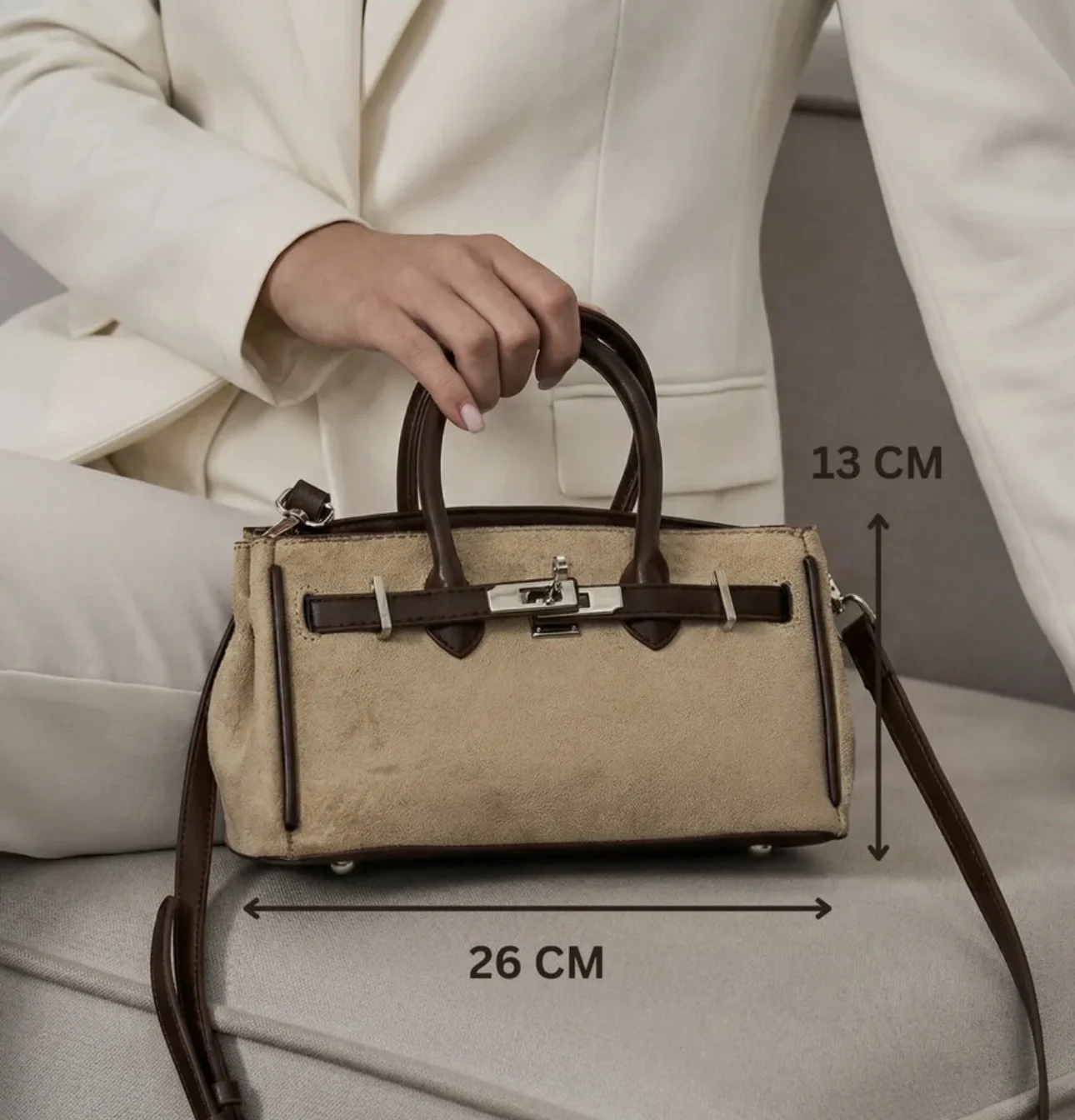 Сумка в стиле birkin коричневая кросс Боди - миниатюра 8