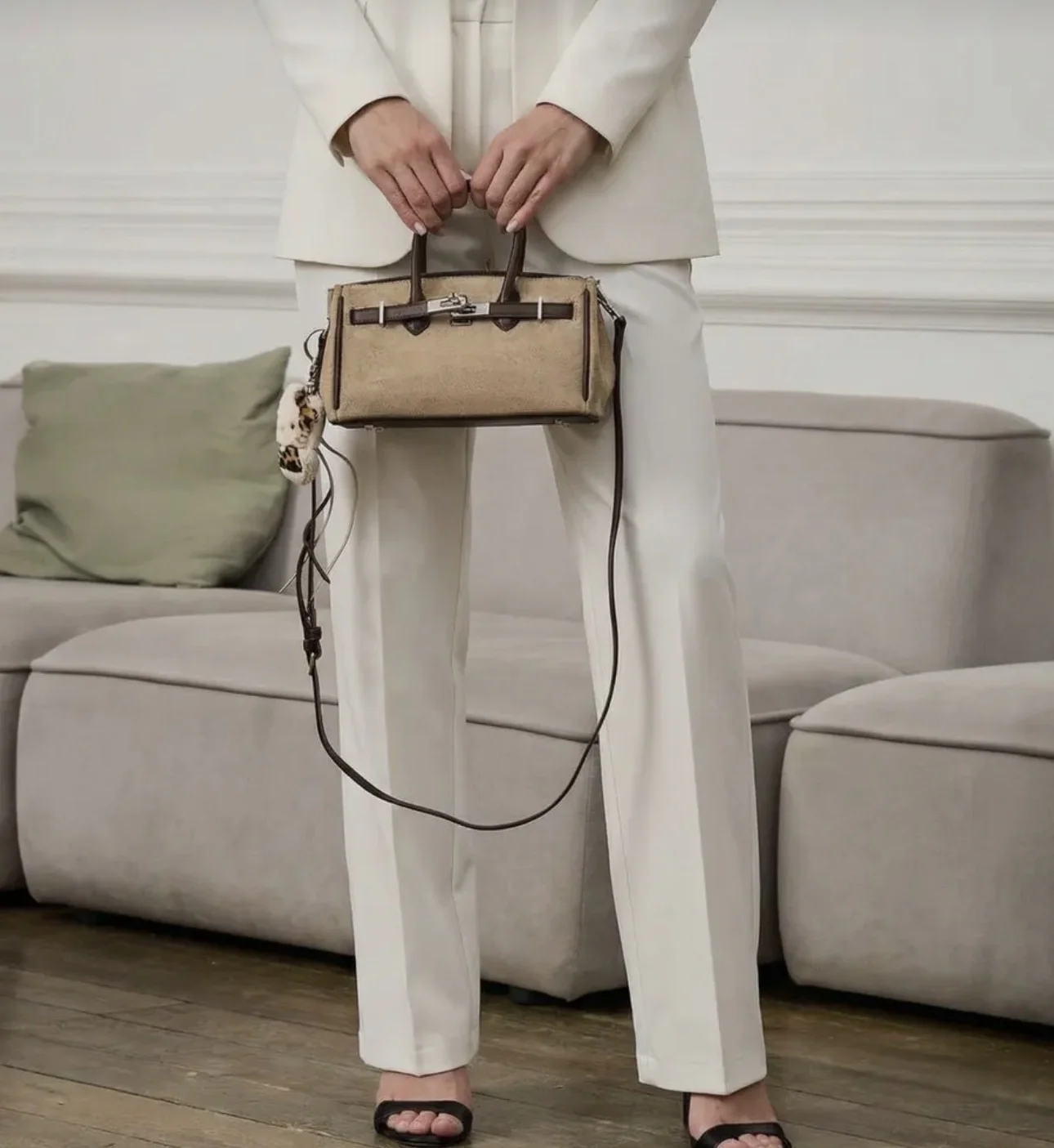 Сумка в стиле birkin коричневая кросс Боди - миниатюра 9