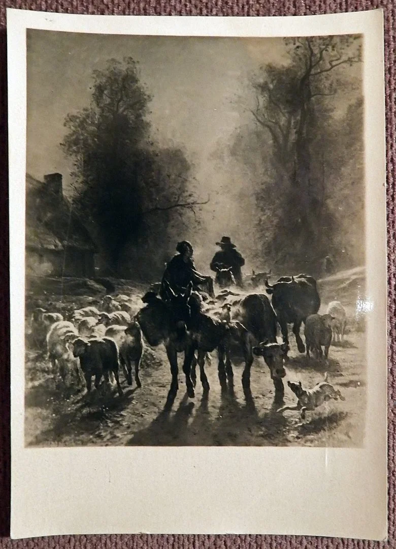 Открытка. Тройон. Отправление на рынок. Эрмитаж. Живопись. 1940-50-е годы