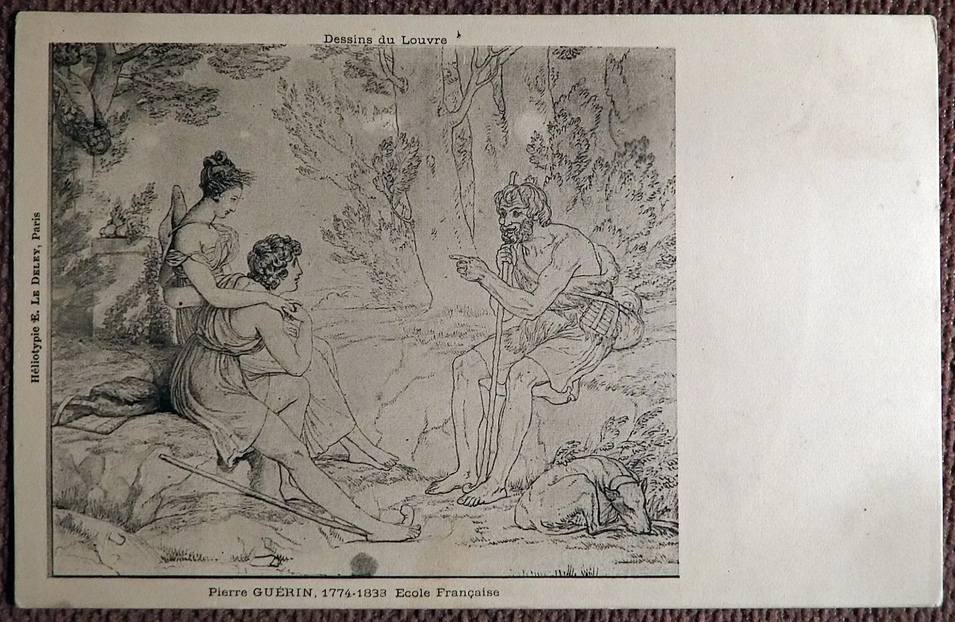 Антикварная открытка. П. Геррен. Французская школа. Лувр. Живопись - изображение 1