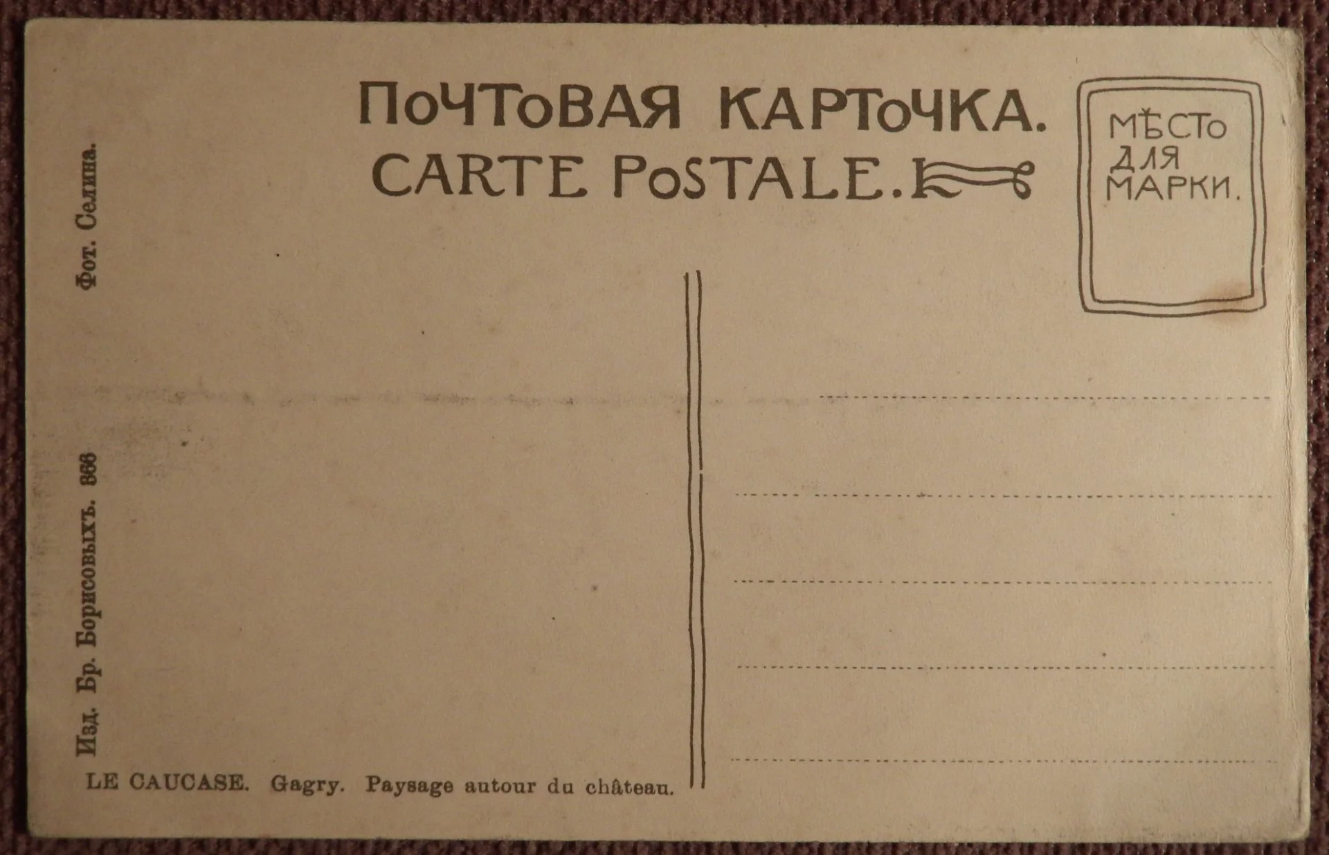Антикварная открытка. Кавказ. Гагры. Парк. Вид со дворца - миниатюра 2