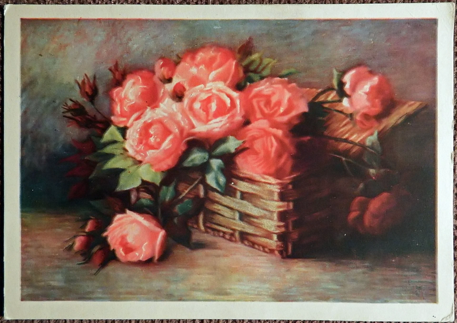 Открытка. Розы. Цветы. 1961 год - изображение 1