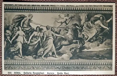 Антикварная открытка. Г. Рени. Аврора. Живопись