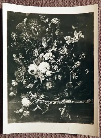 Открытка. А. Миньон. Ваза с цветами. Эрмитаж. Живопись. 1940-50-е годы