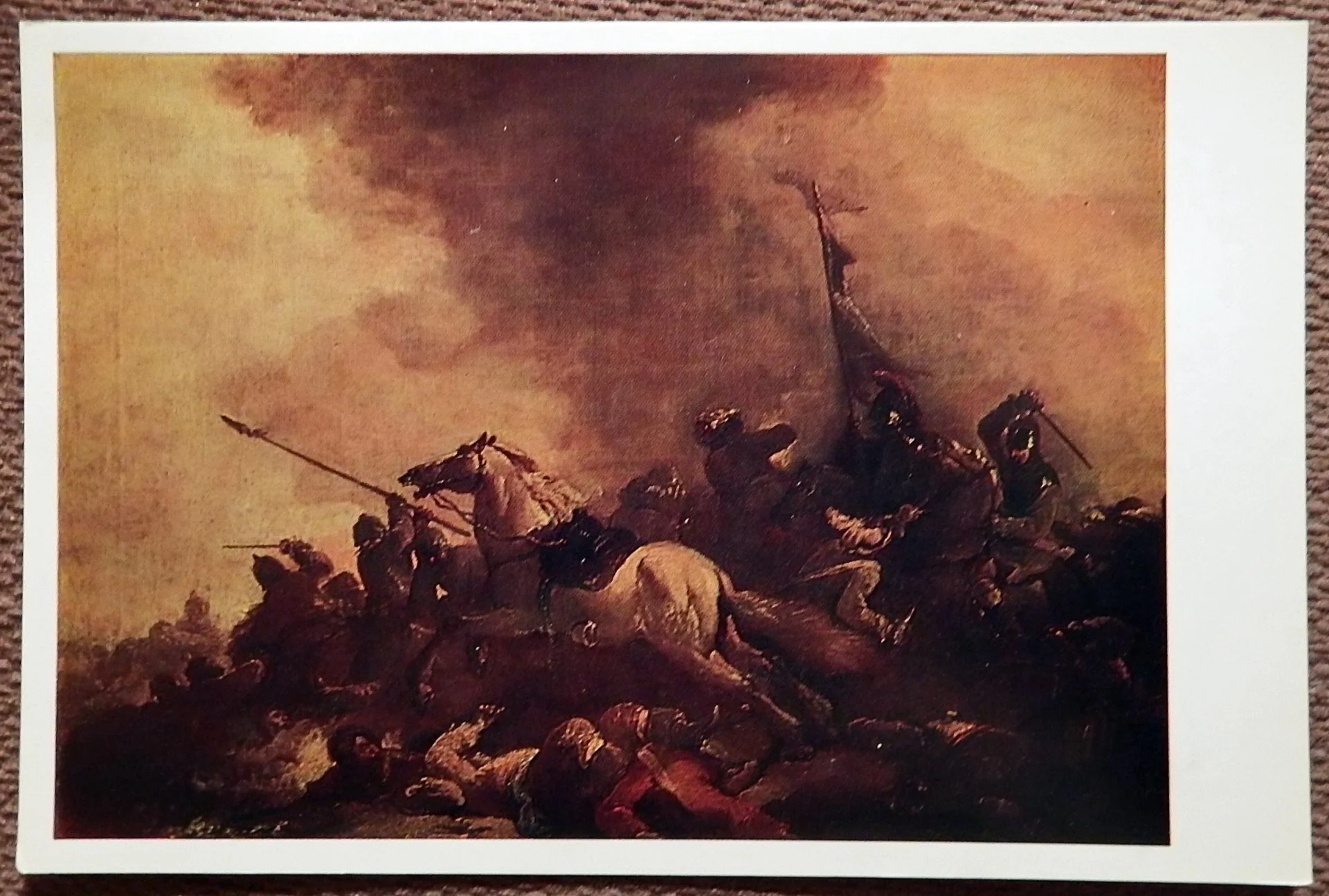 Открытка. Ж. Куртуа. Баталия. Живопись. 1987 год - изображение 1