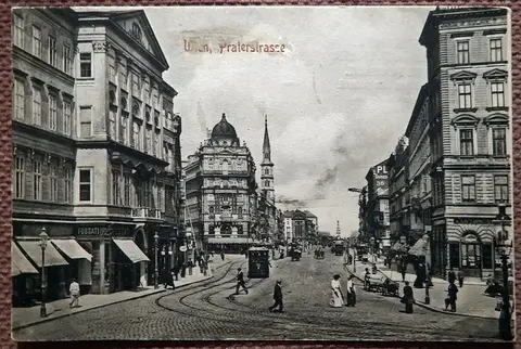Антикварная открытка. Вена. Пратерштрассе. Австрия