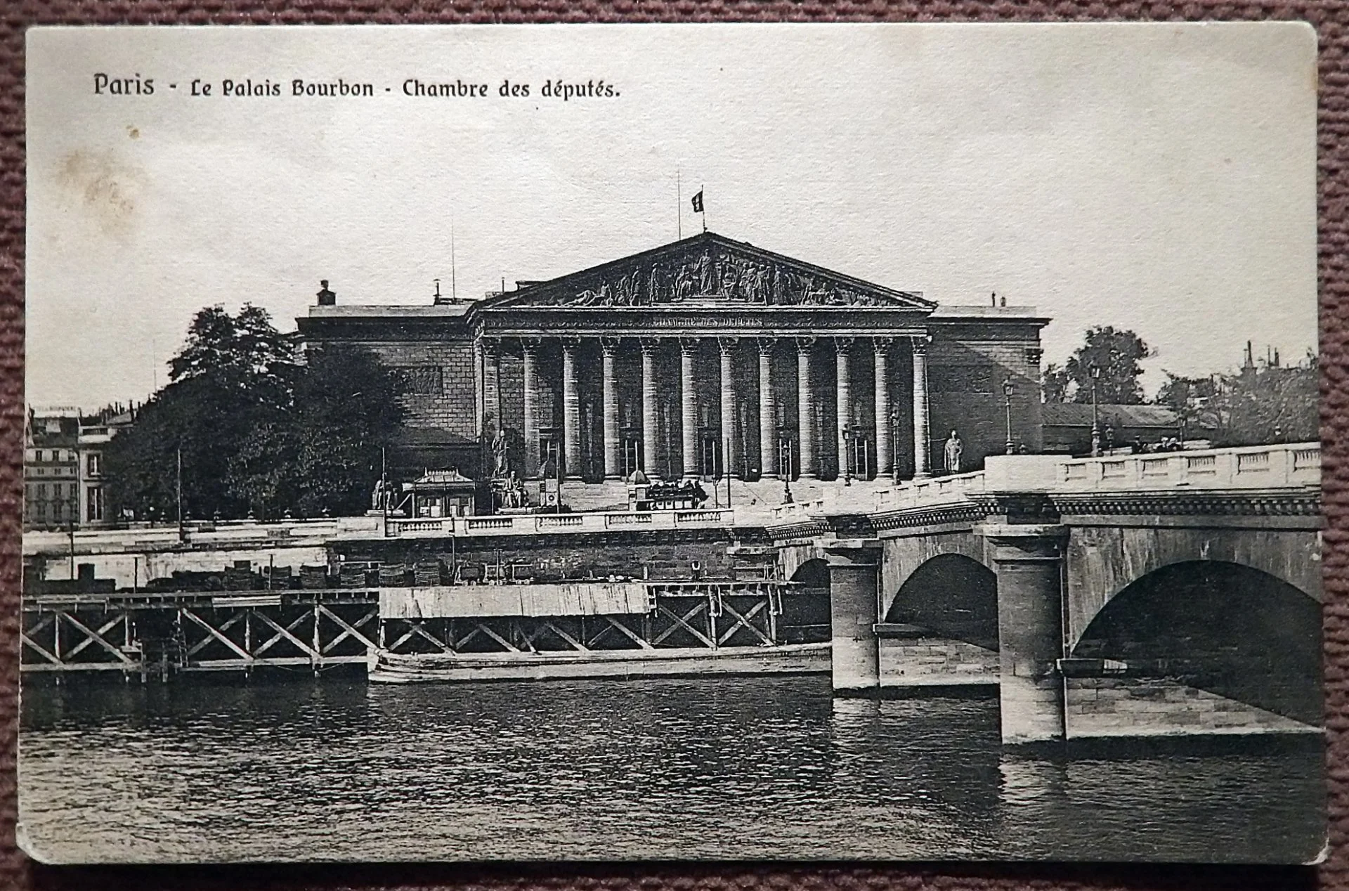 Антикварная открытка. Париж. Бурбонский дворец. Палата депутатов. Франция - изображение 1