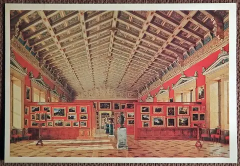 Открытка. Л. Премацци. Новый Эрмитаж. Шатровый зал. Живопись. 1986 год