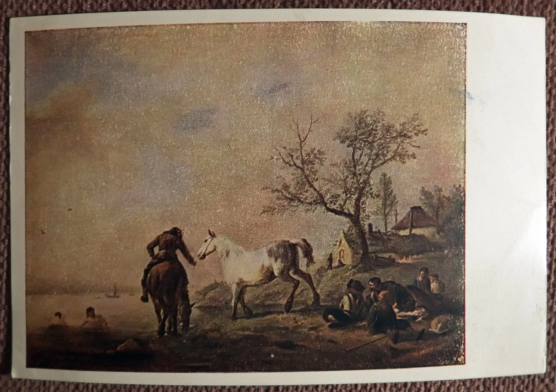 Открытка. Ф. Вауэрман. Купанье. Эрмитаж. Живопись. 1945 год - изображение 1