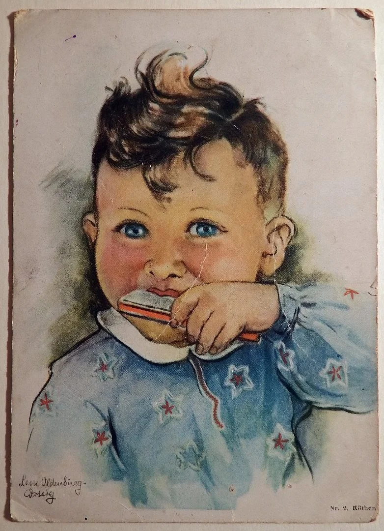 Открытка. Малыш. Ребенок. 1930-40-е годы - изображение 1
