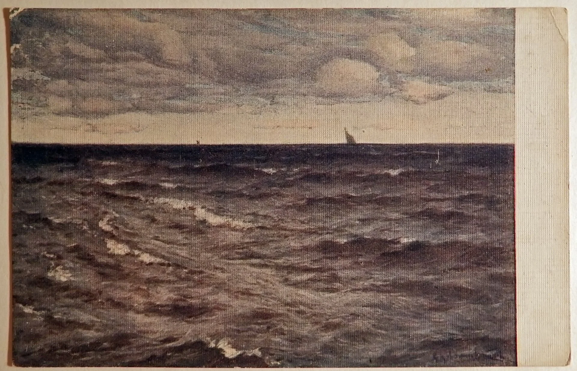 Открытка. Крыжицкий. Балтийское море. Живопись. 1920-е годы - изображение 1