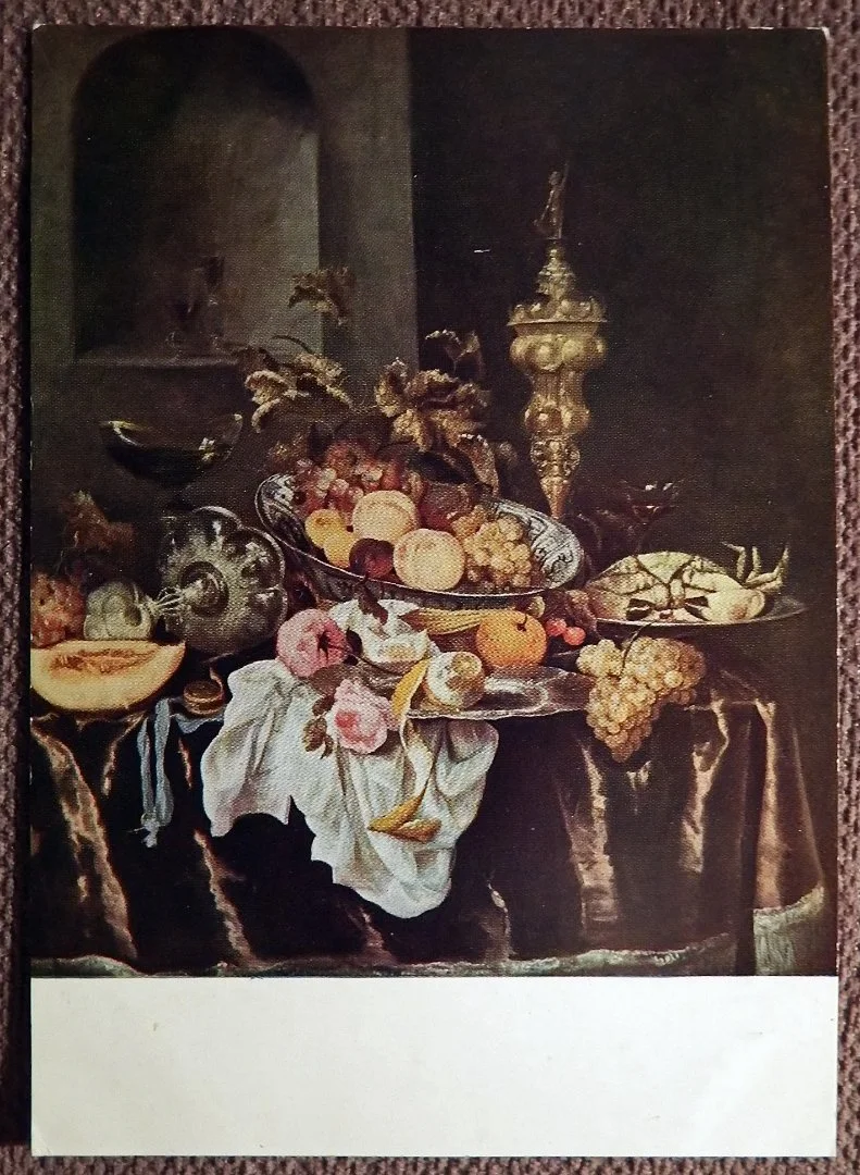 Открытка. А. Бейерен. Натюрморт. Живопись. Голландия - изображение 1