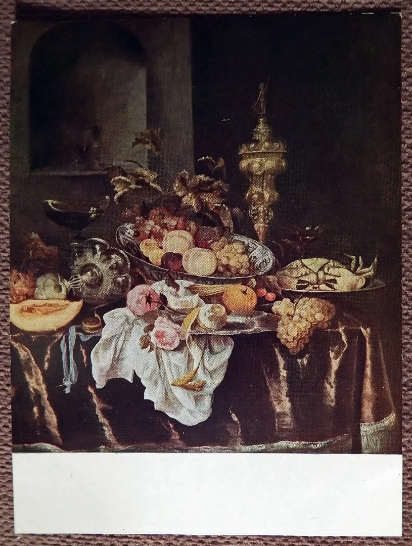 Открытка. А. Бейерен. Натюрморт. Живопись. Голландия - миниатюра 2