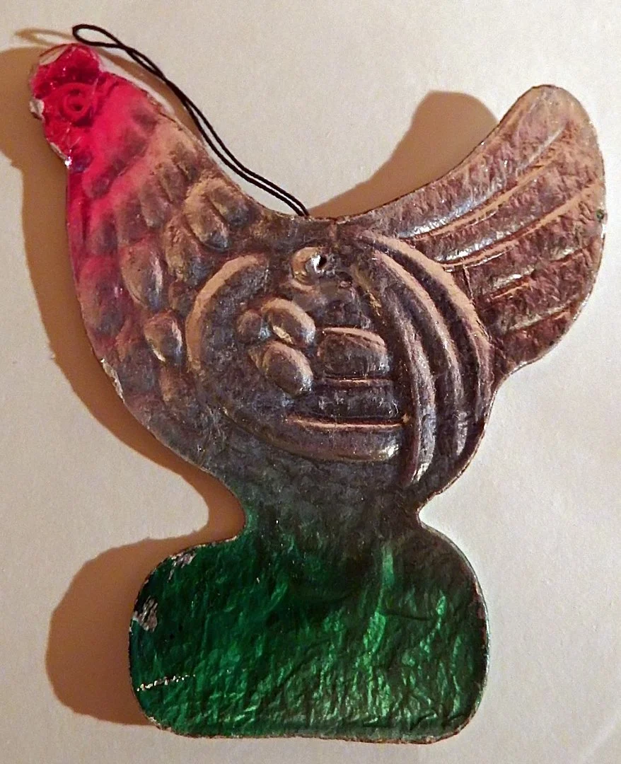 Елочная игрушка. Курица. Картон. СССР - миниатюра 2
