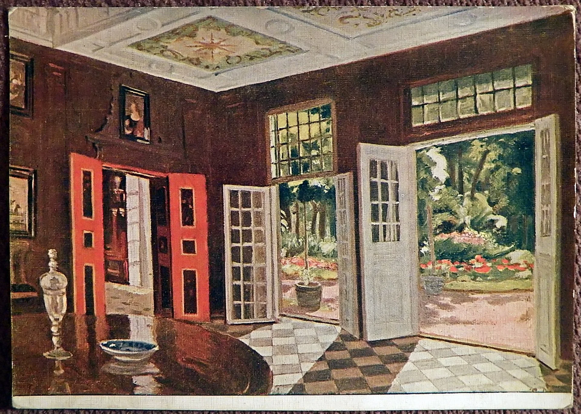 Открытка. Власов. Петровская комната в Петергофе. Живопись. 1920-е годы - изображение 1
