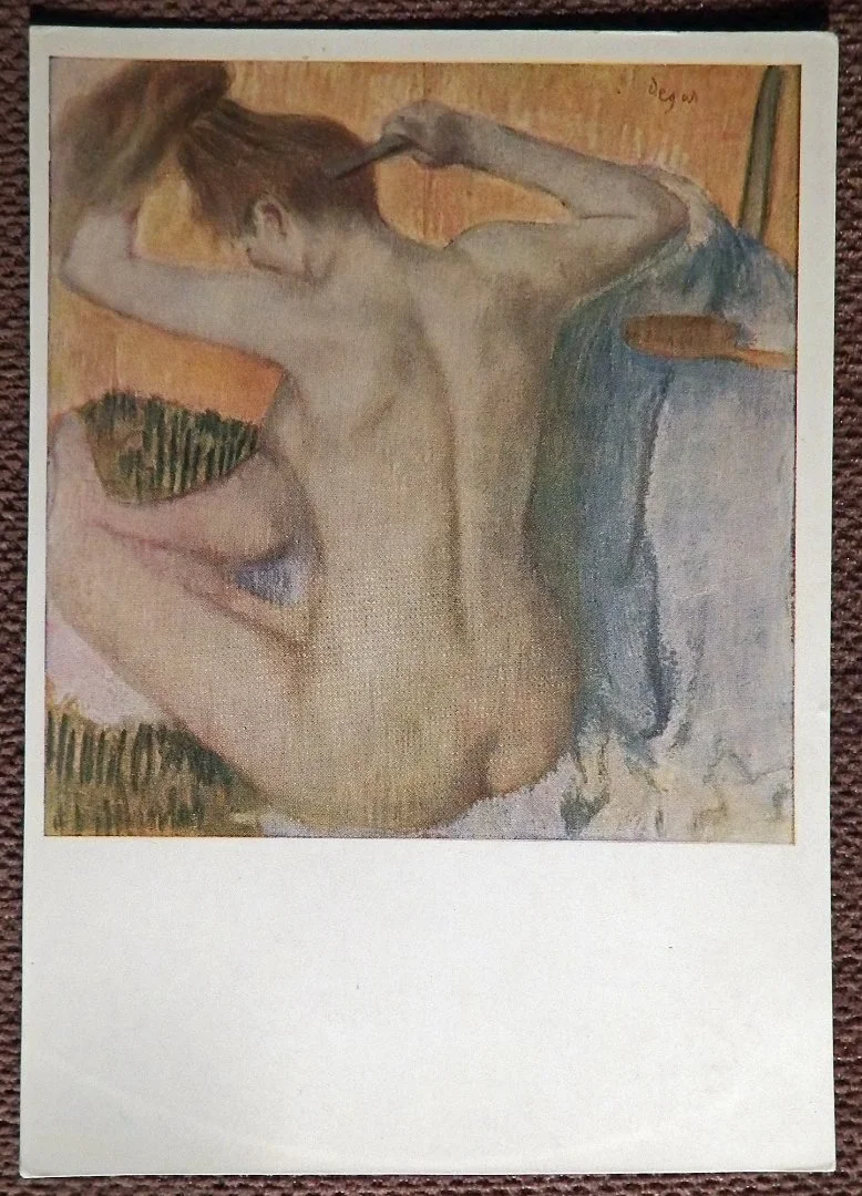 Открытка. Э. Дега. За туалетом. Девушка. Ню. 1960 год - изображение 1