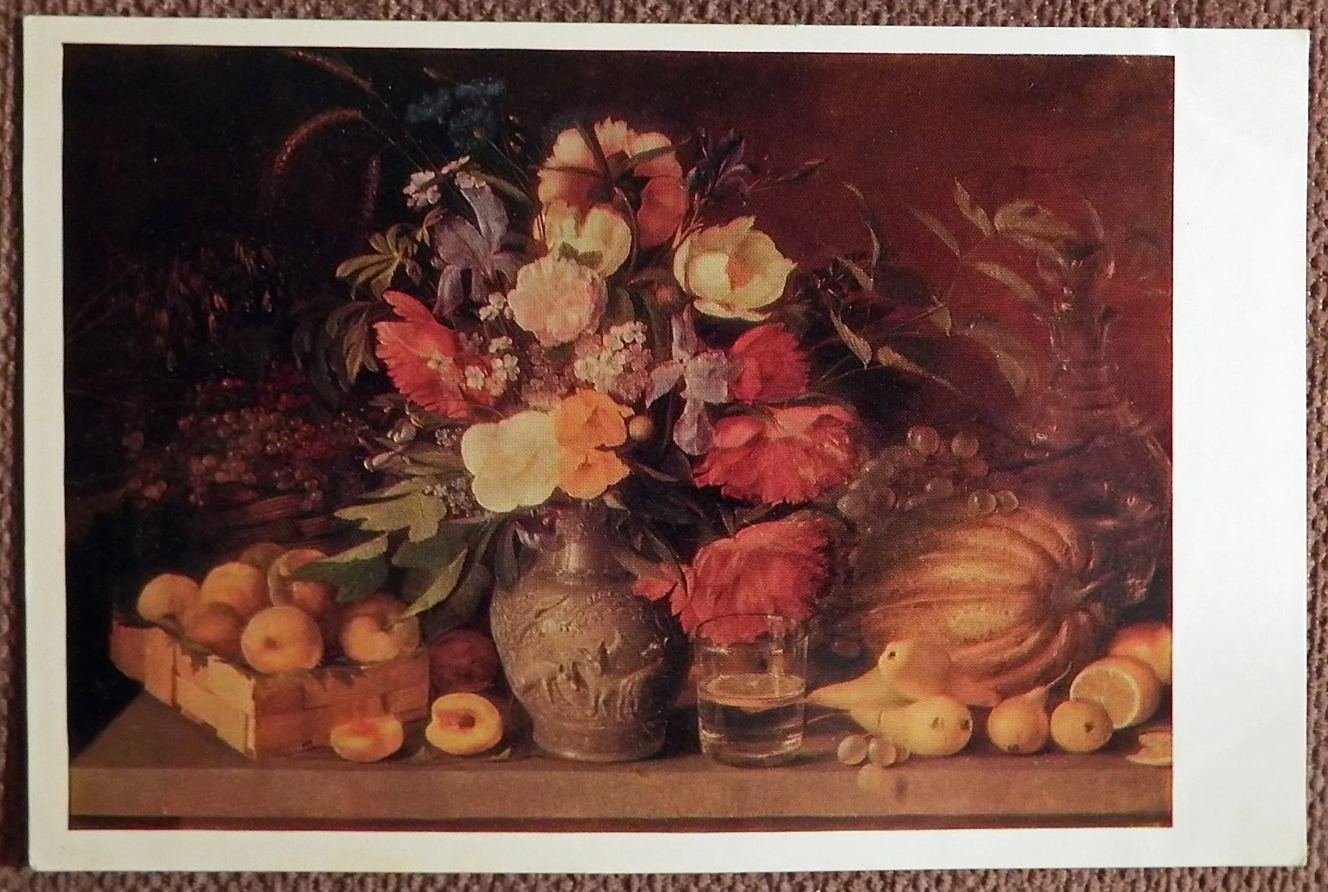 Открытка. Хруцкий. Цветы и плоды. Третьяковская галерея. 1976 год - изображение 1
