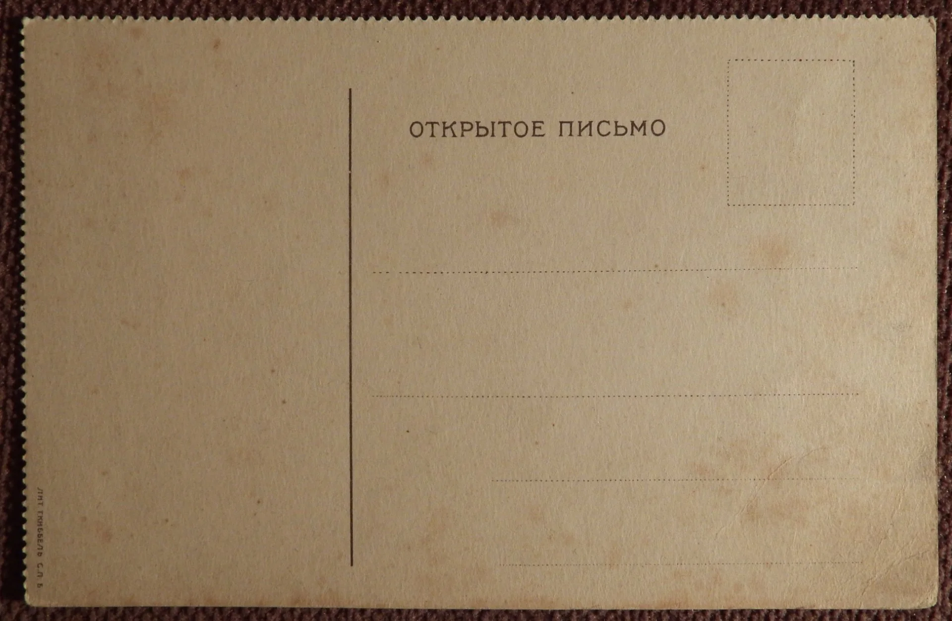 Антикварная открытка. Кипарисы и сосна у воды. Пейзаж. Литография Киббель СПб - миниатюра 2