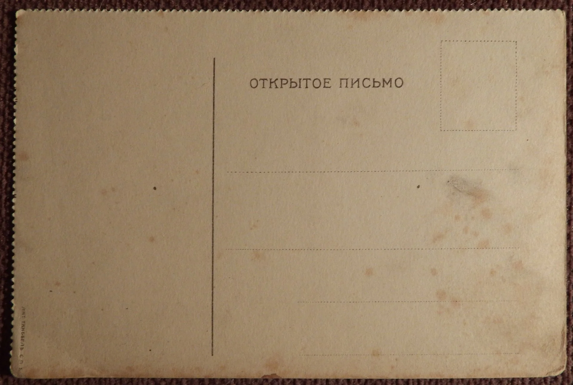 Антикварная открытка. Две сосны. Пейзаж. Литография Киббель СПб - миниатюра 2