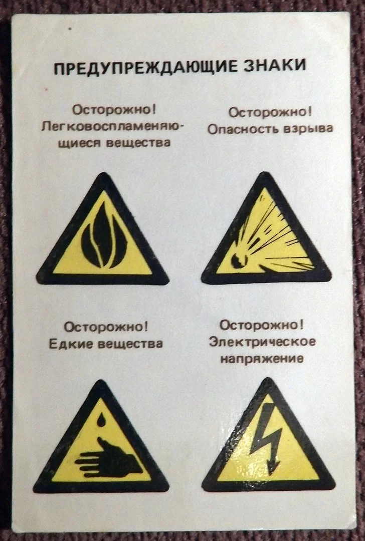 Карманный календарь. Техника безопасности. Предупреждающие знаки. 1981 год - изображение 1