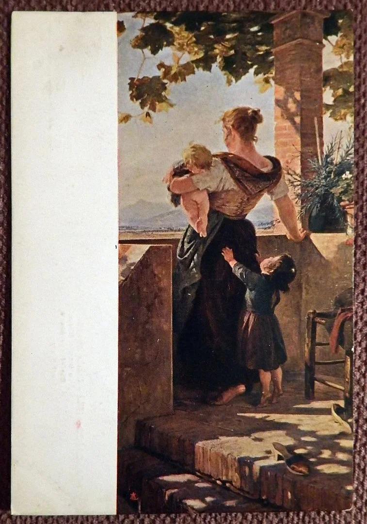 Антикварная открытка. Ф. Джоли. Прекрасная Мария. Женщина. Ребенок - изображение 1