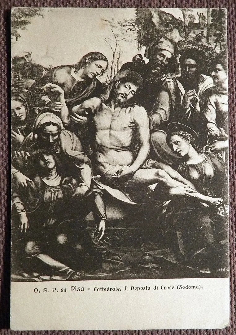 Антикварная открытка. Содом. Снятие с креста. Кафедральный собор. Пиза. Италия