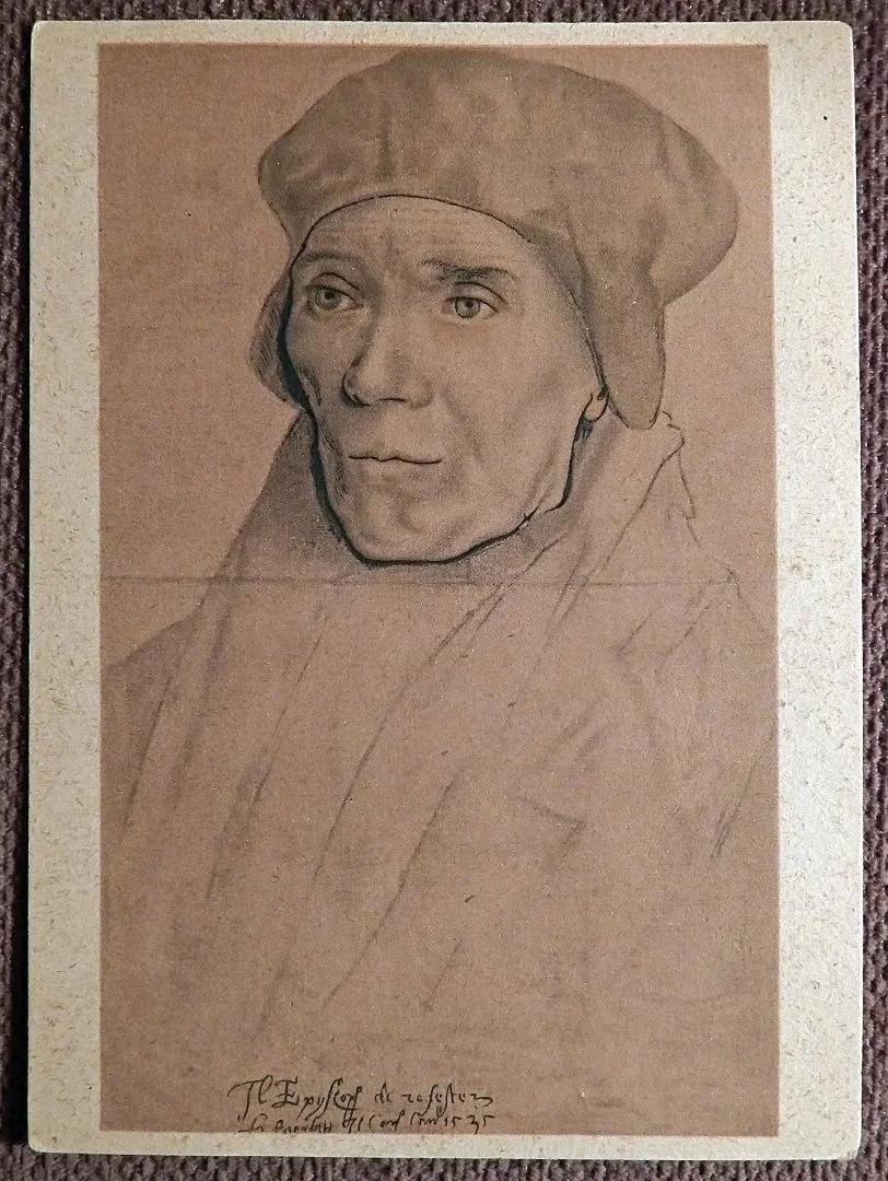 Открытка. Г. Гольбейн. Епископ Джон Фишер. Портрет. 1930-е годы