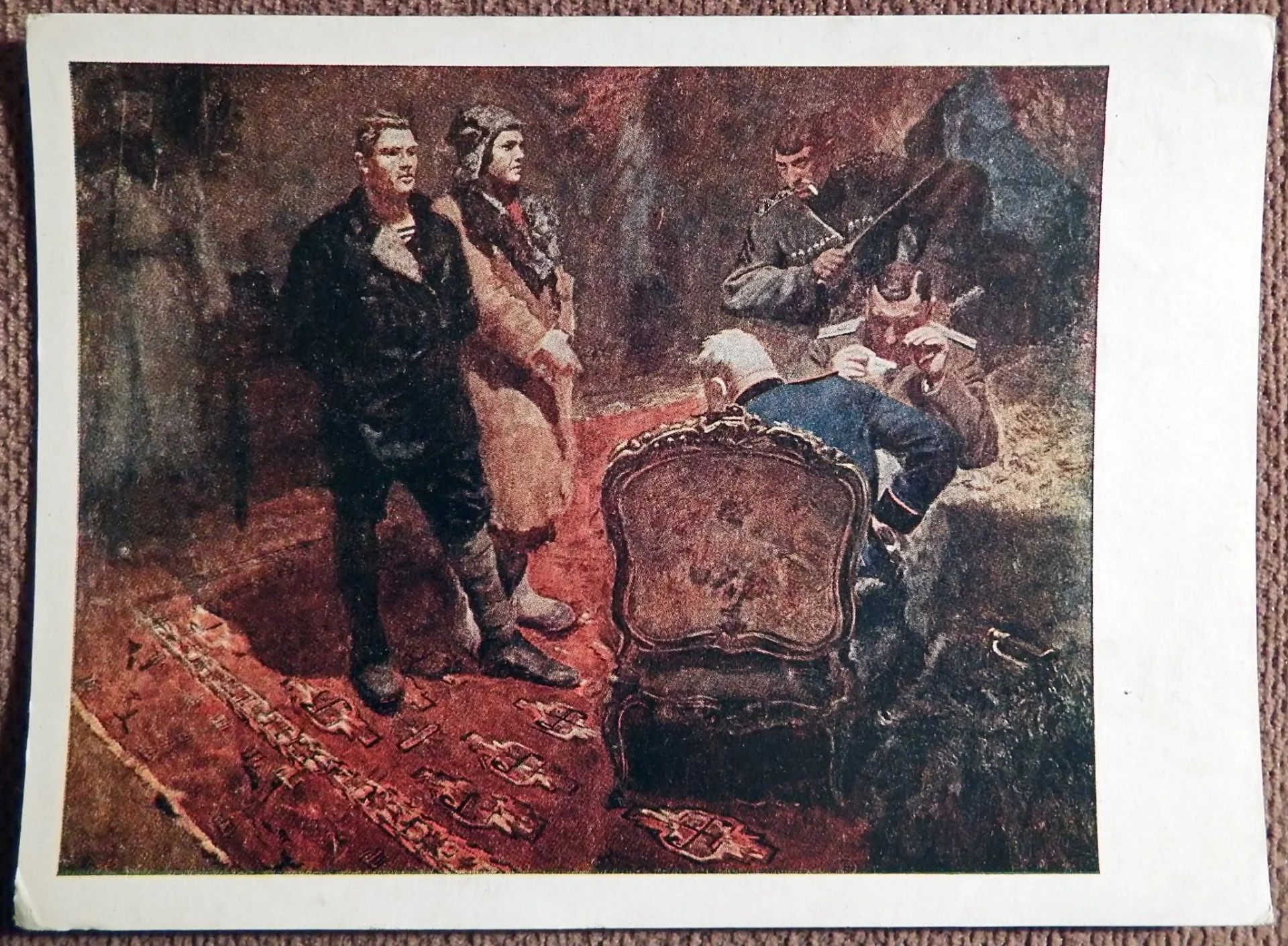 Открытка. Иогансон. Допрос коммунистов. Живопись. 1930-е годы - изображение 1