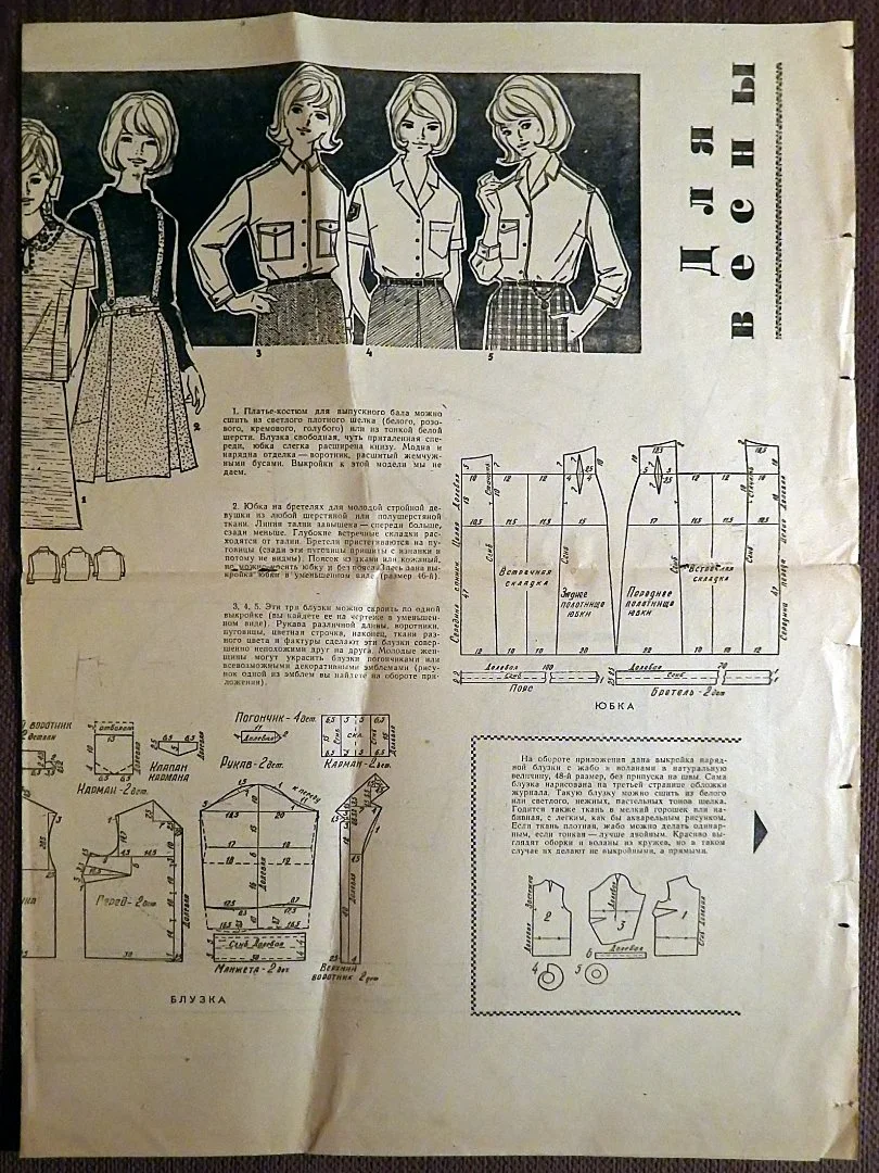 Выкройки. Женская одежда. Приложение к журналу Работница. 1966 год - миниатюра 3
