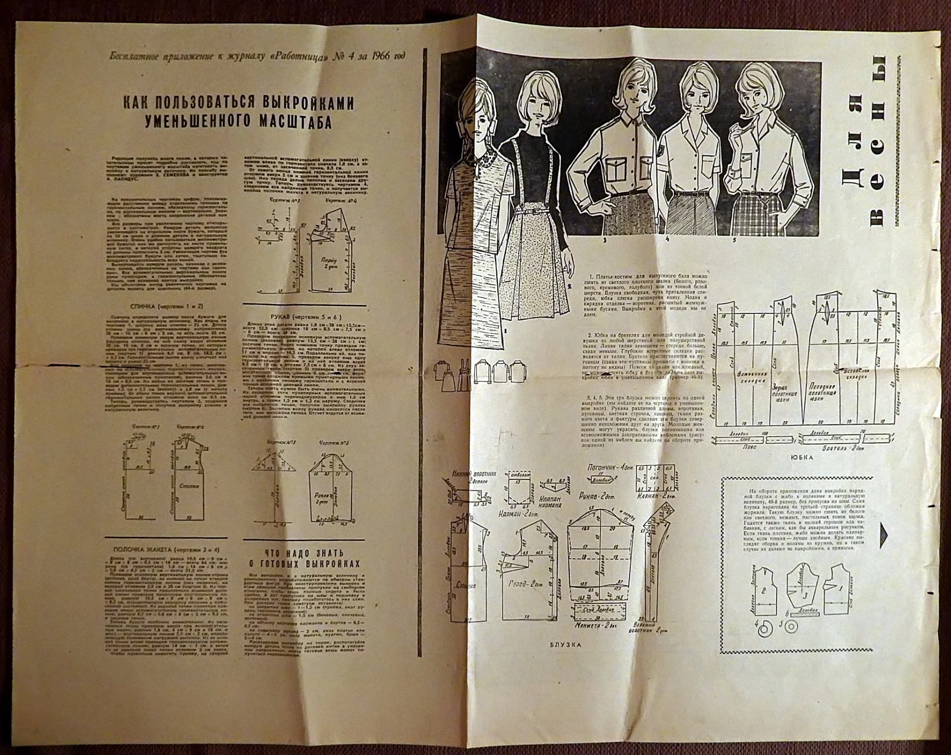 Выкройки. Женская одежда. Приложение к журналу Работница. 1966 год - миниатюра 4