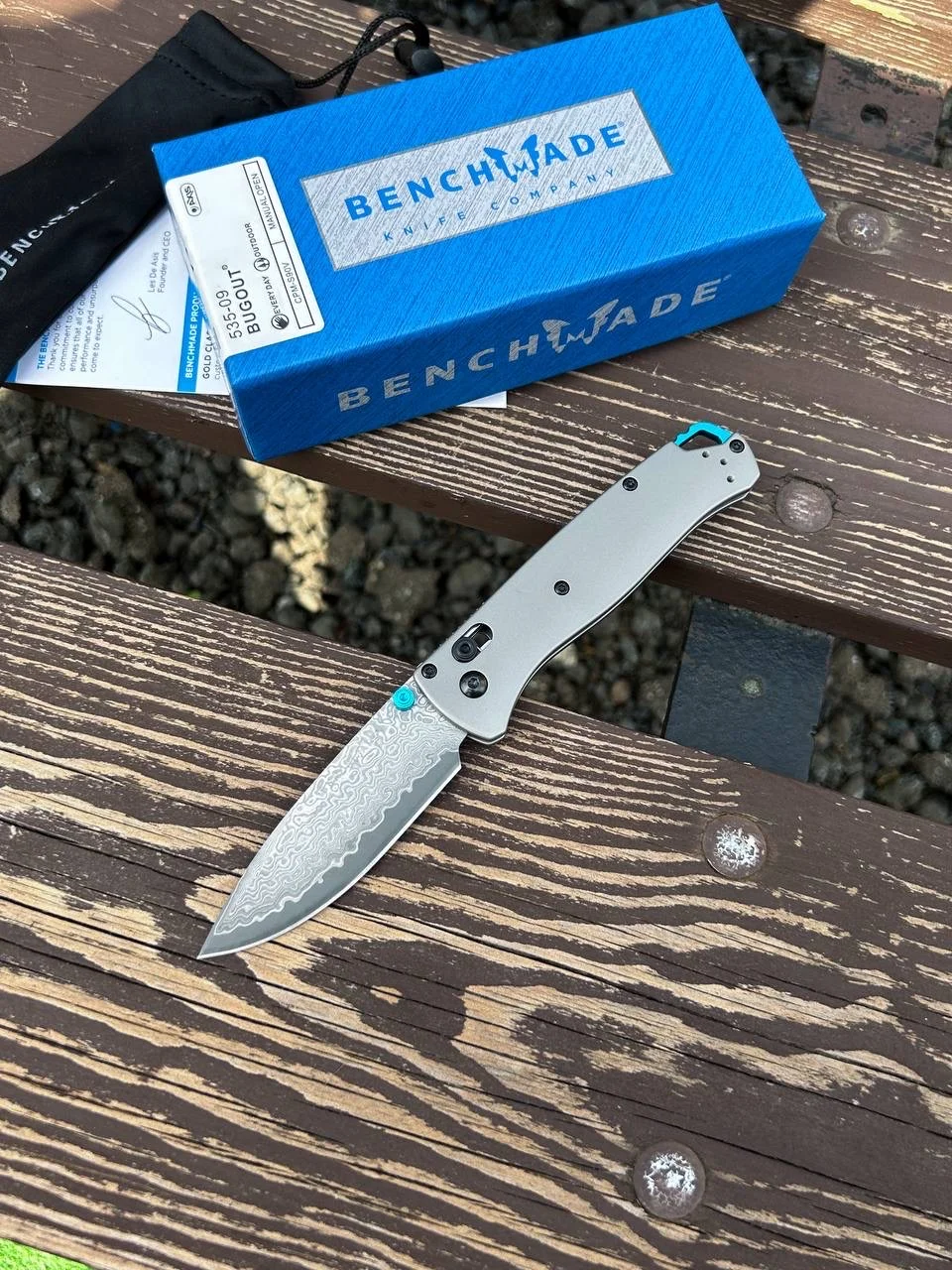 Нож Benchmade Bugout 535 титан + Дамаск - изображение 1