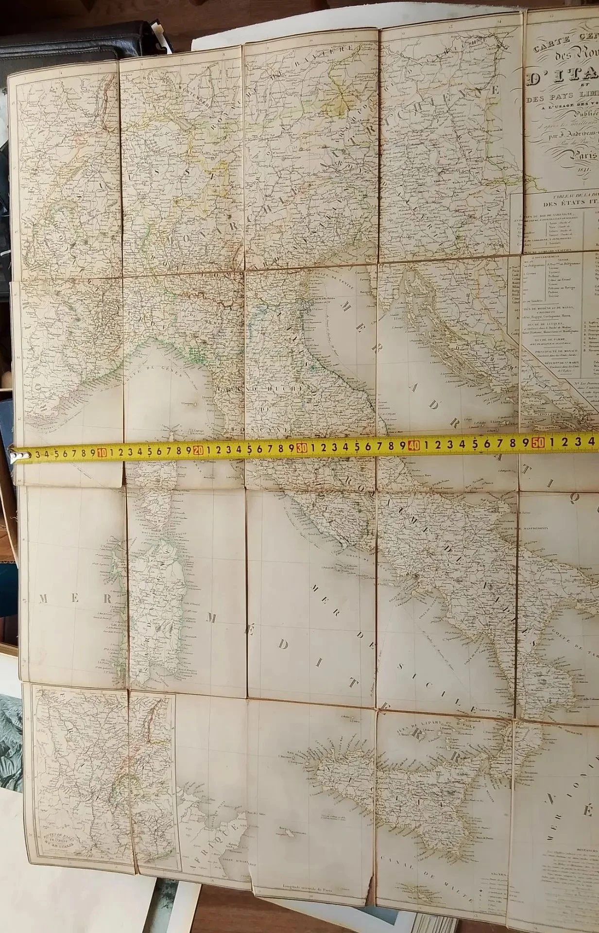 карта Италии, издание Париж, 19 век - миниатюра 3