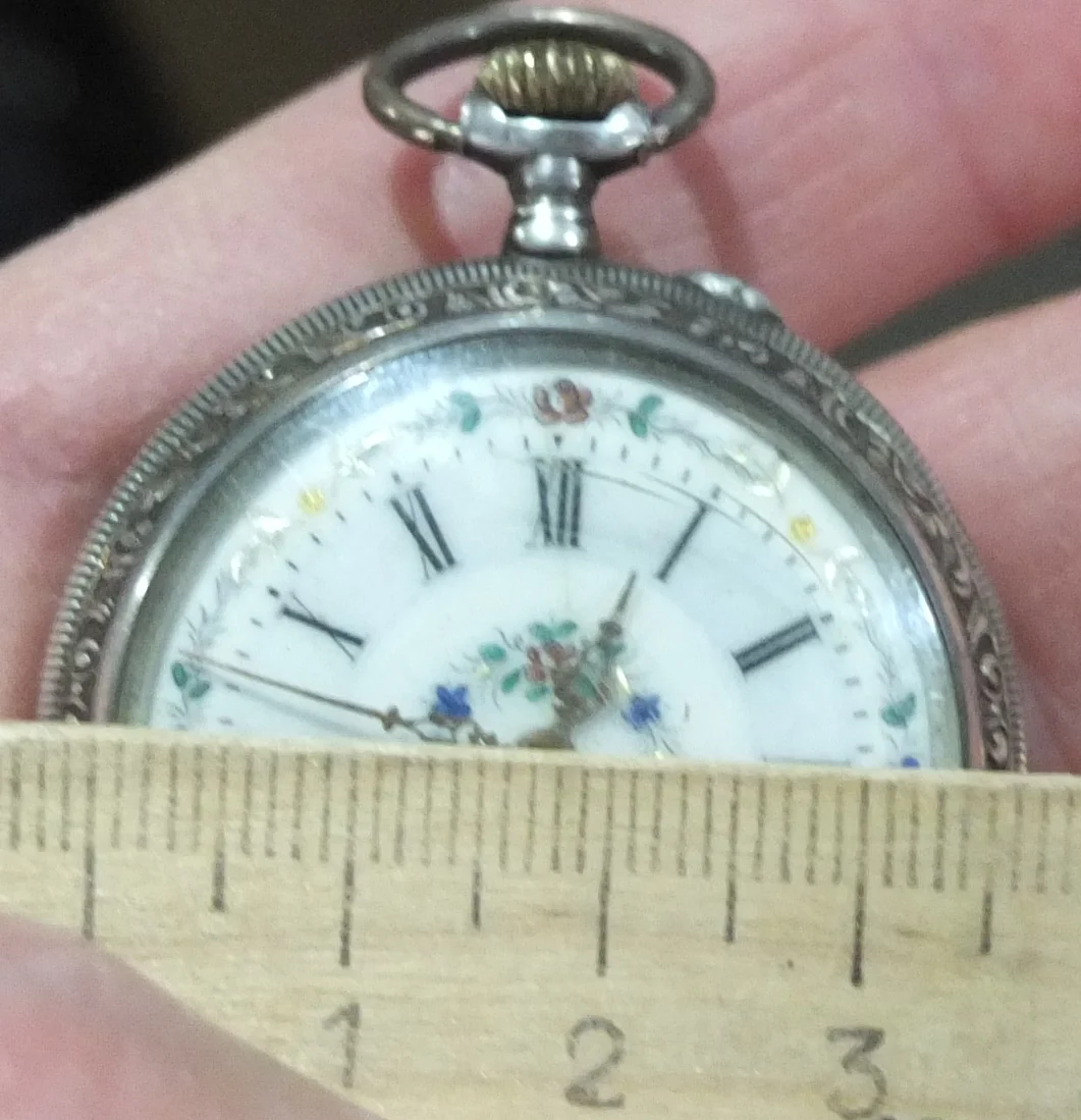 серебряные часы карманные Швейцария, рабочие,19 век - миниатюра 6