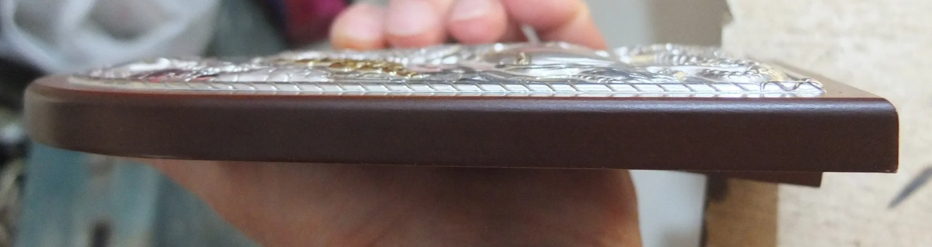 серебряная икона Георгий Победоносец, серебро 960 пр, подарочная - миниатюра 8