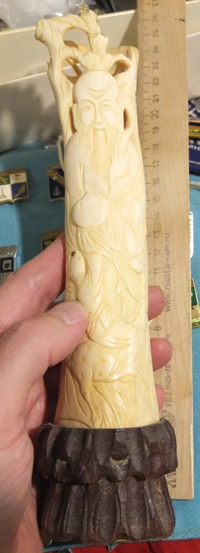 китайская костяная статуэтка Будда, резьба по кости, Китай - миниатюра 5